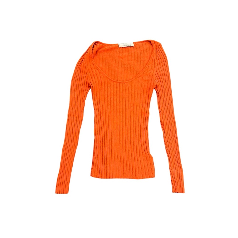 Urban Outfitters Orange Long Sleeve Ribbed Top